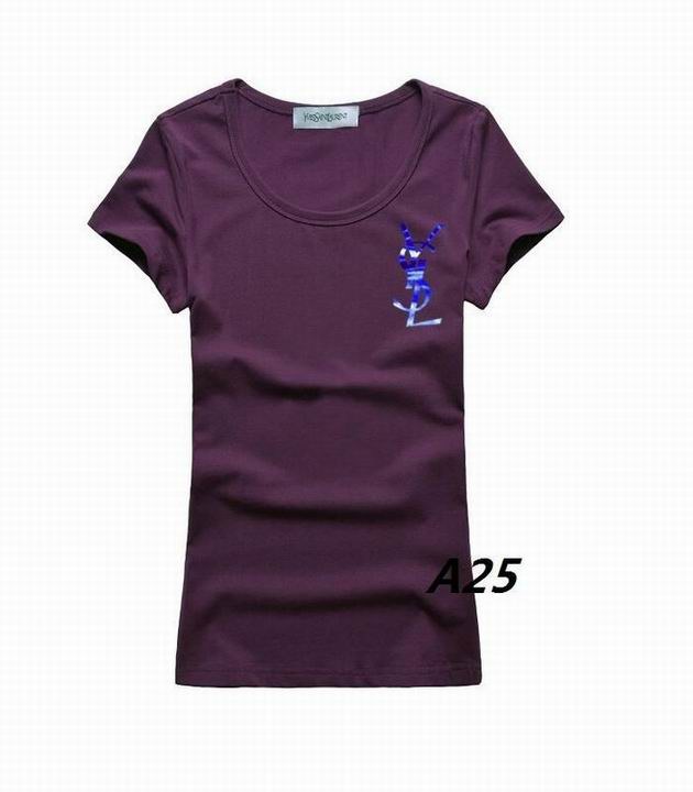 YSL short round collar T woman S-XL-075